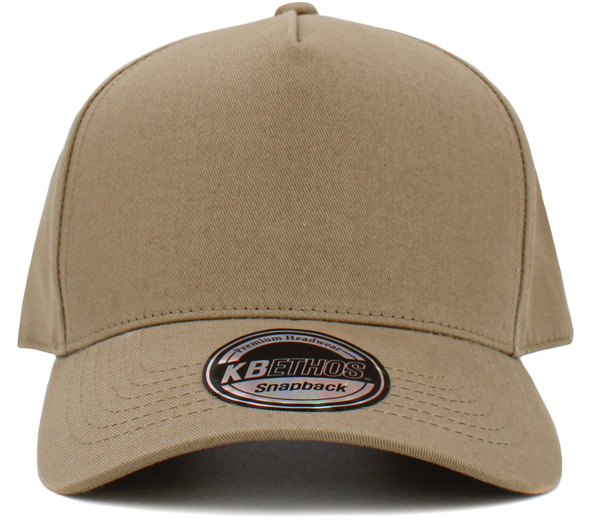 Khaki Baseball 5 Panel Cap Front View
